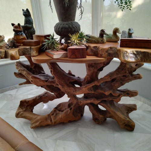 Tall console table made of teak wood like new