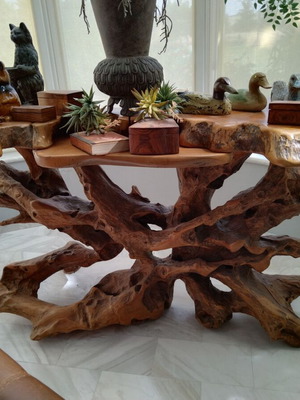 Tall console table made of teak wood like new