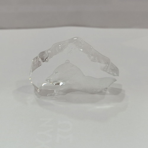 Mats Jonasson Polar Bear Crystal Paperweight used