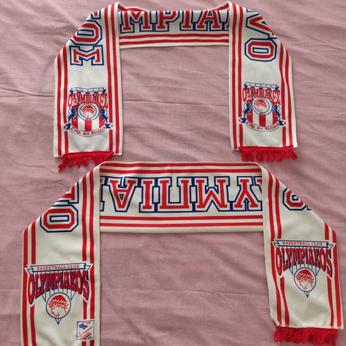 Olympiakos scarf 1995 used, double-sided, authentic