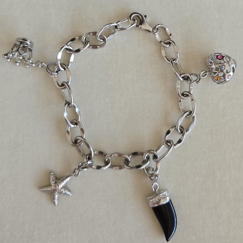 925 silver bracelet with removable charms