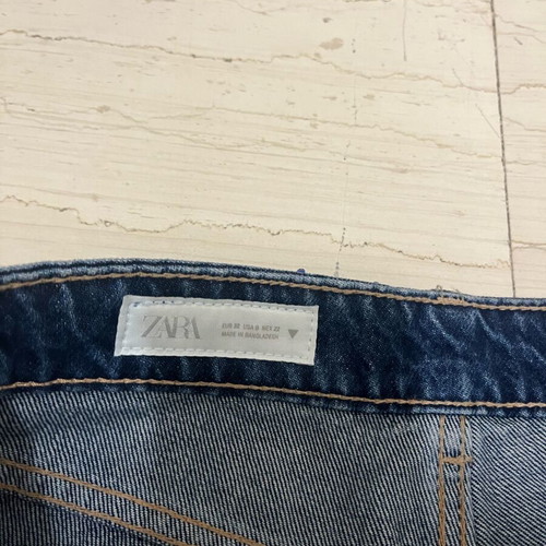 Zara blue low-rise jeans with rhinestones new