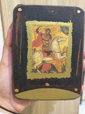 Saint George religious icon, 10x13 cm