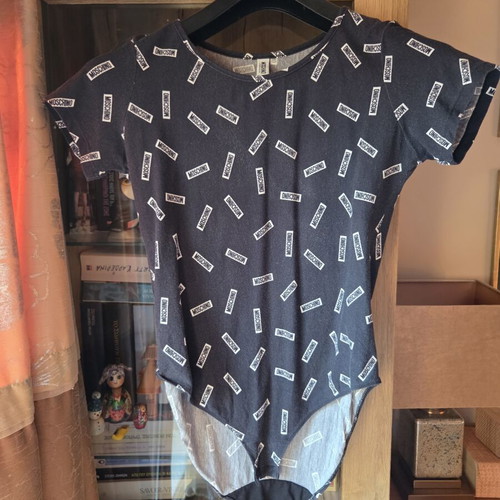 Moschino bodysuit like new, size M, white and blue