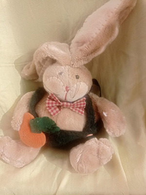 Plush rabbit like new with firm rigid filling material