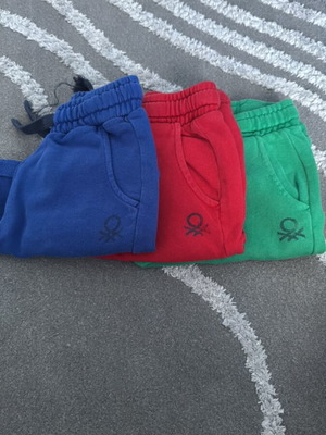 Σορτσάκια φούτερ Benetton μεταχειρισμένα, πακέτο 3 τεμαχίων, 3-4 ετών