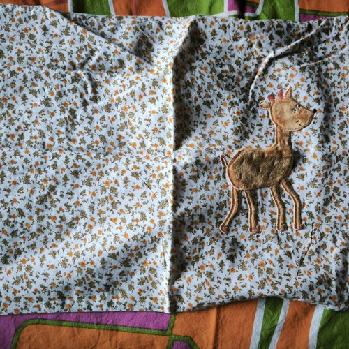 Baby bedding set with pillowcase and plush reindeer like new