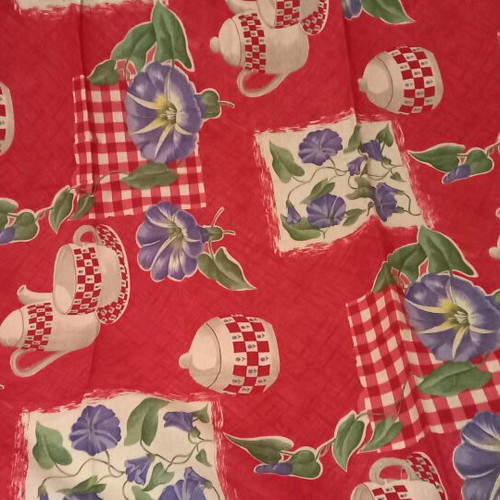 Kitchen set new, 12 pieces, red background with blue