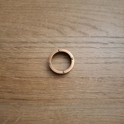 Steel ring like new, black and bronze, size 10