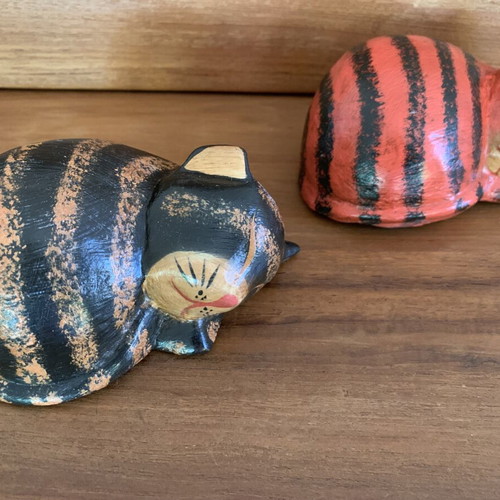 Decorative Sleeping Cat Set, Handmade, New