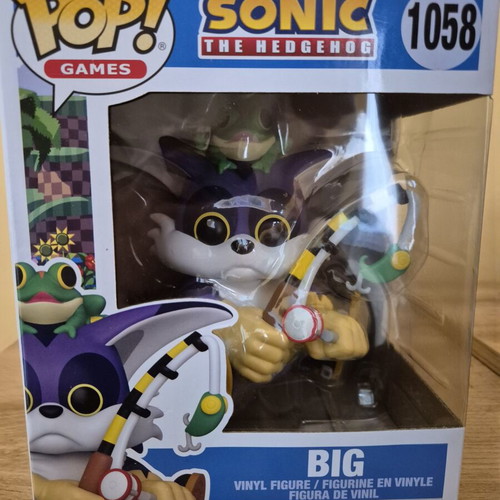Funko Pop Games 1058 Sonic Big the Cat with Froggy new 6-inch figure
