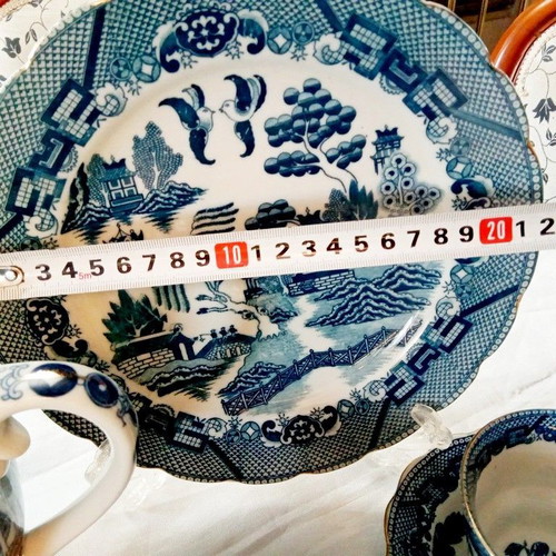 Blue Willow Tea Set 20 Pieces from Belgium
