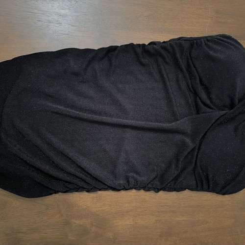 Black strapless blouse new, glitter fabric, size small