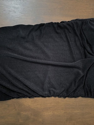 Black strapless blouse new, glitter fabric, size small