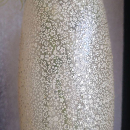 Glass vase hand decorated 26 cm new