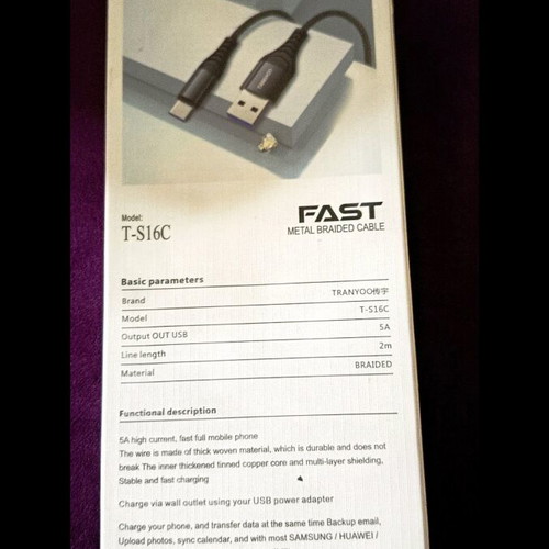 Type C Fast Charging Cable 2m new