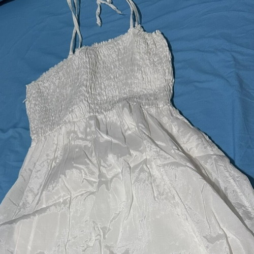 White long summer dress with straps, like new, size medium