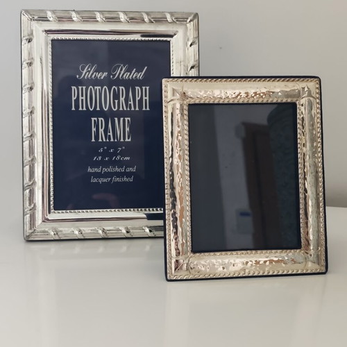 Set of 2 photo frames silver plated and 925 silver like new