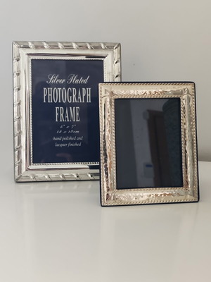 Set of 2 photo frames silver plated and 925 silver like new