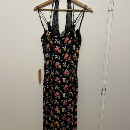 Zara floral midi dress like new, size Small, black multicolor