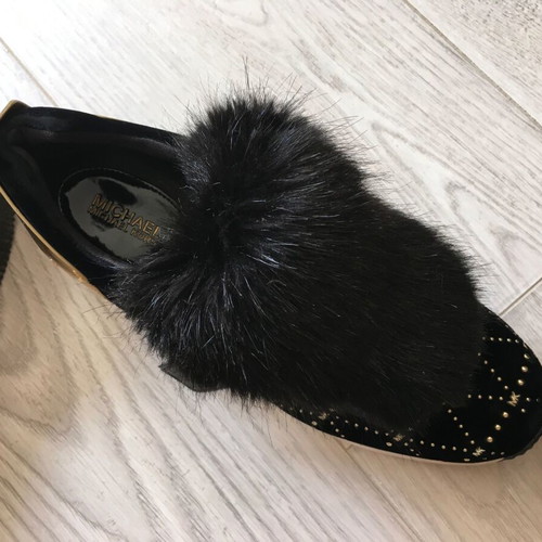 Michael Kors Maven Faux Fur Mixed-Media Slip-On Trainer size 38.5 used