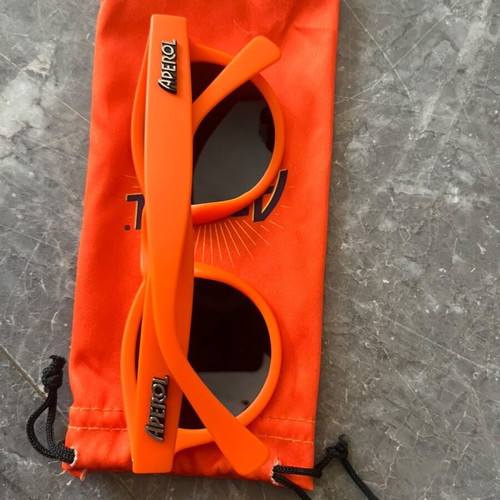 Aperol Spritz Sunglasses new, orange frame with blue lenses
