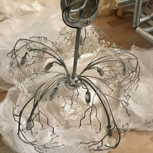 Luxury ceiling light with Swarovski crystals like new, silver color