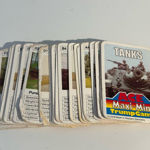 Mini TANKS card deck used, collectible, 1980s