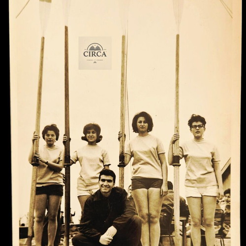 Greek women's rowing team photo used, circa 1960s