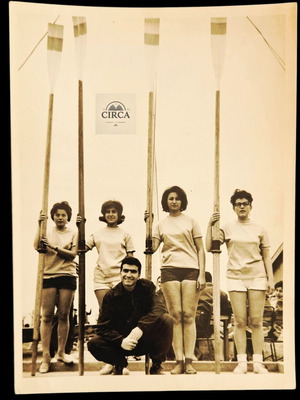 Greek women's rowing team photo used, circa 1960s