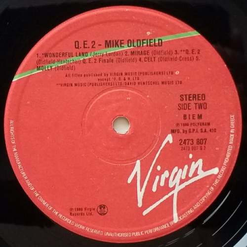 Mike Oldfield QE2 vinyl album used, rock