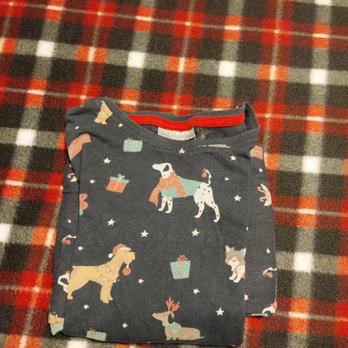 Children's pajama used with Christmas design blue