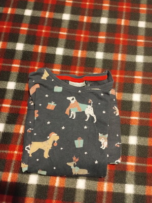 Children's pajama used with Christmas design blue