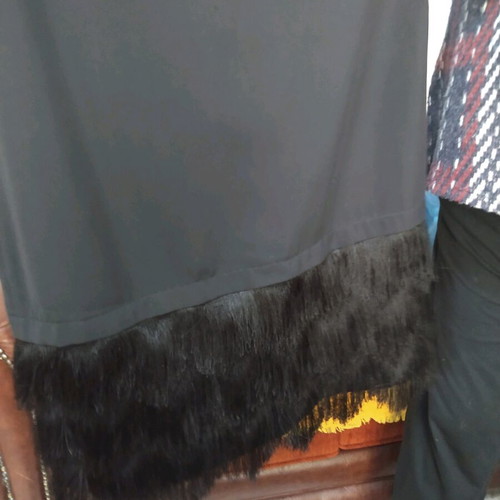 Forel luxury dress size 52 like new, black with fringes