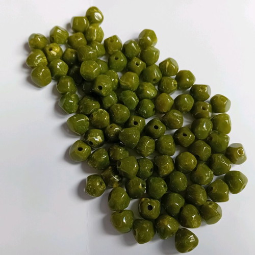 Green olive beads, pack of 90