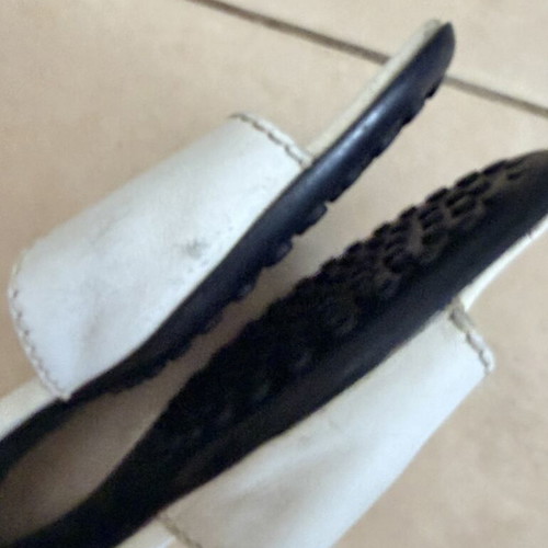 Tod's white leather sandals used, women's size 39, very soft