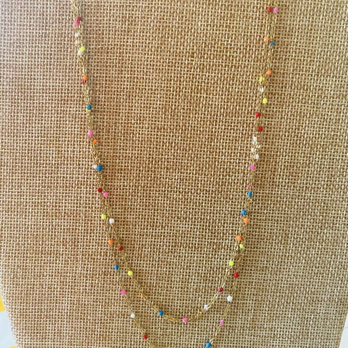 Boho style colorful handmade bead necklace new
