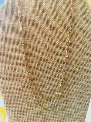 Boho style colorful handmade bead necklace new