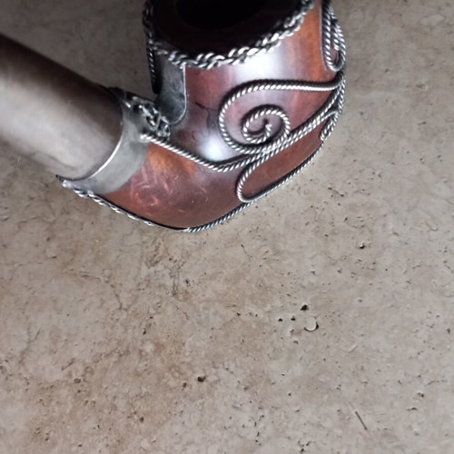 Decorative pipe with metallic elements, new