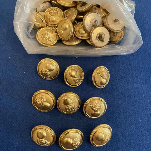 Military uniform artillery officer buttons used, pack of 56