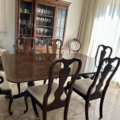 Carved Mahogany Dining Set 7 Pieces