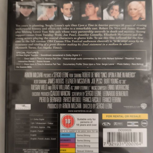 Once Upon a Time in America DVD new with subtitles