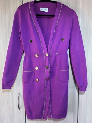 Andrei Volioti cardigan dress, fuchsia/magenta