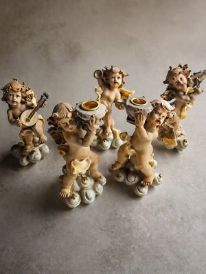 Vintage decorative angels used, set of 5 pieces