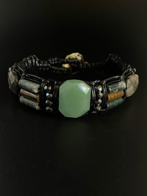Men’s laser bracelet new with aventurine, agate and tiger eye