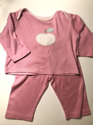 Mothercare baby pajama set like new, pink apple, 6-9 months