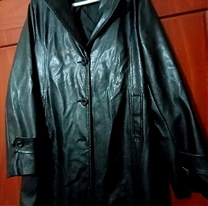 Δερμάτινη μαύρο παλτο ν. L