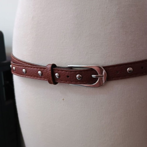 Women's belt brown thin with silver details used