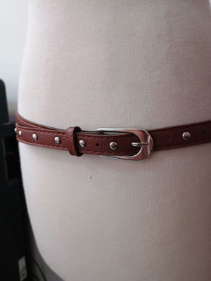 Women's belt brown thin with silver details used