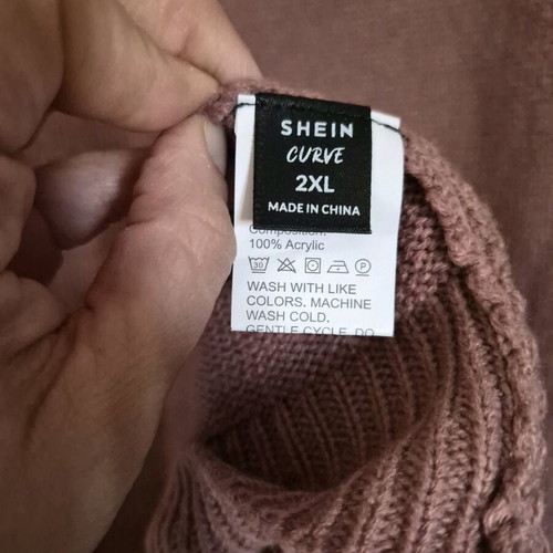 Long knitted Shein curve dress new, pink, size XXL
